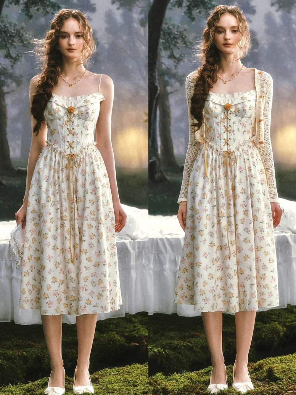Lacemade Misty Tangerine Grove Corset Dress - Picture 2 of 10